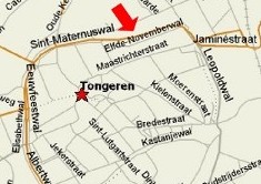 Ligging van de praktijk aan de Elfde Novemberwal 30 in Tongeren